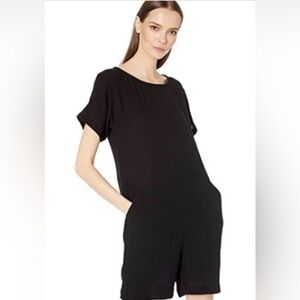 Eileen Fisher organic linen romper with pockets